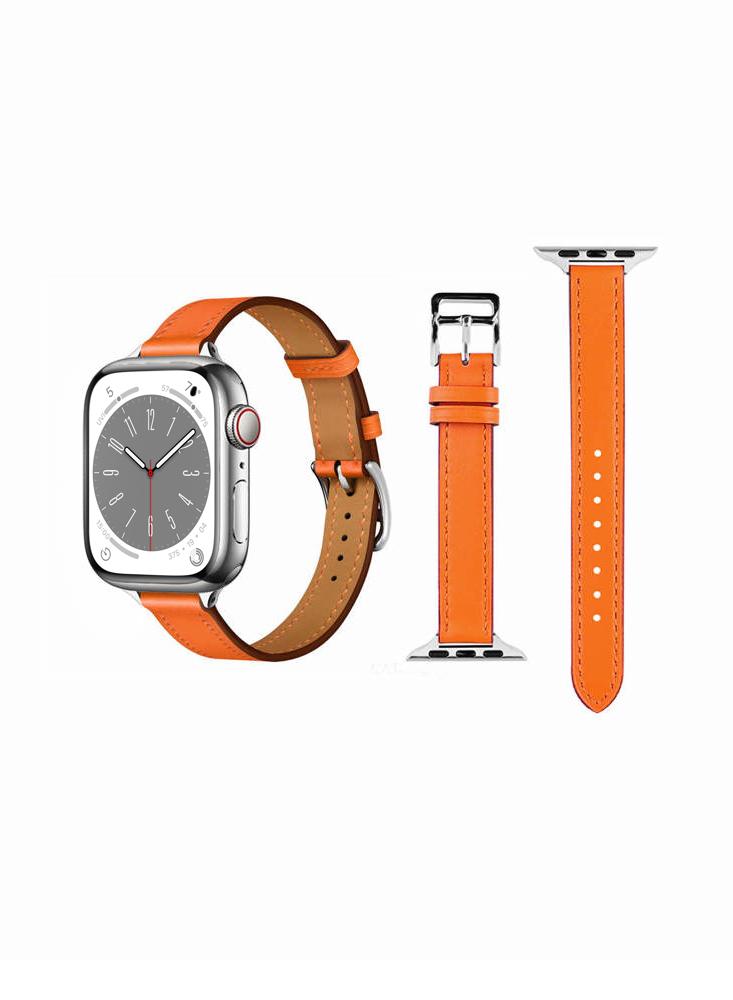 Perfii Slim Genuine Leather Replacement Band For Apple Watch 41б 40б 38 mm Series 8 7 6 5 4 SE automatic toothless alloy buckl men belt genuine leather cowhide strap for male business men s belts high quality ceinture homme