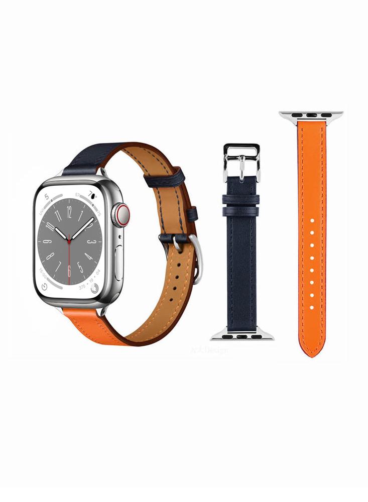 Perfii Slim Genuine Leather Replacement Band For Apple Watch 41б 40б 38 mm Series 8 7 6 5 4 SE