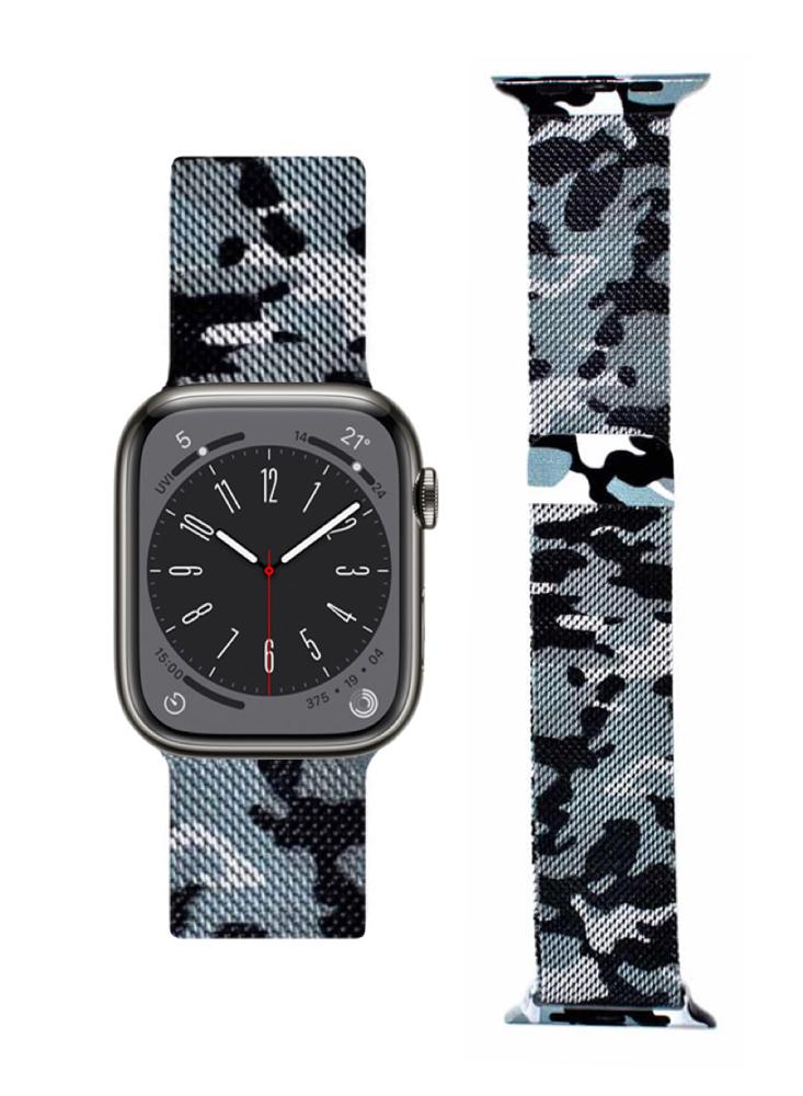Perfii Milanese Replacement Band for Apple Watch 49, 45, 44, 42 mm Series Ultra 8 7 6 5 SE 4 3 harajuku printed canvas belt for women double d buckle waist strap high quality designer brand jeans trouser waistband