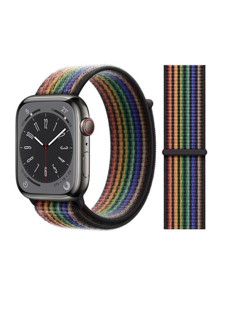 Perfii Nylon Loop Replacement Band For Apple Watch 49\/45\/44\/42mm Series Ultra\/8\/7\/6\/SE\/5\/4\/3 new zulu nato watch strap fashion silver 5 loop nylon watch band 20mm 22mm 24mm striped men replacement band