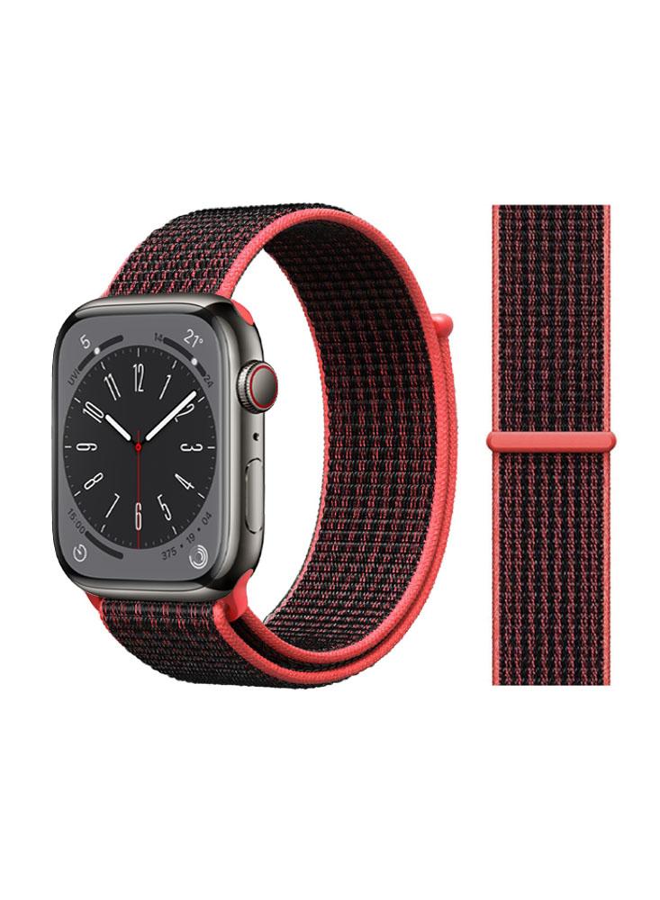 Perfii Nylon Loop Replacement Band For Apple Watch 41\/40\/38mm Series 8\/7\/6\/SE\/5\/4\/3 full protective case for apple watch series 7 41mm 45mm soft cover bumper screen protector for iwatch series 7 accessories