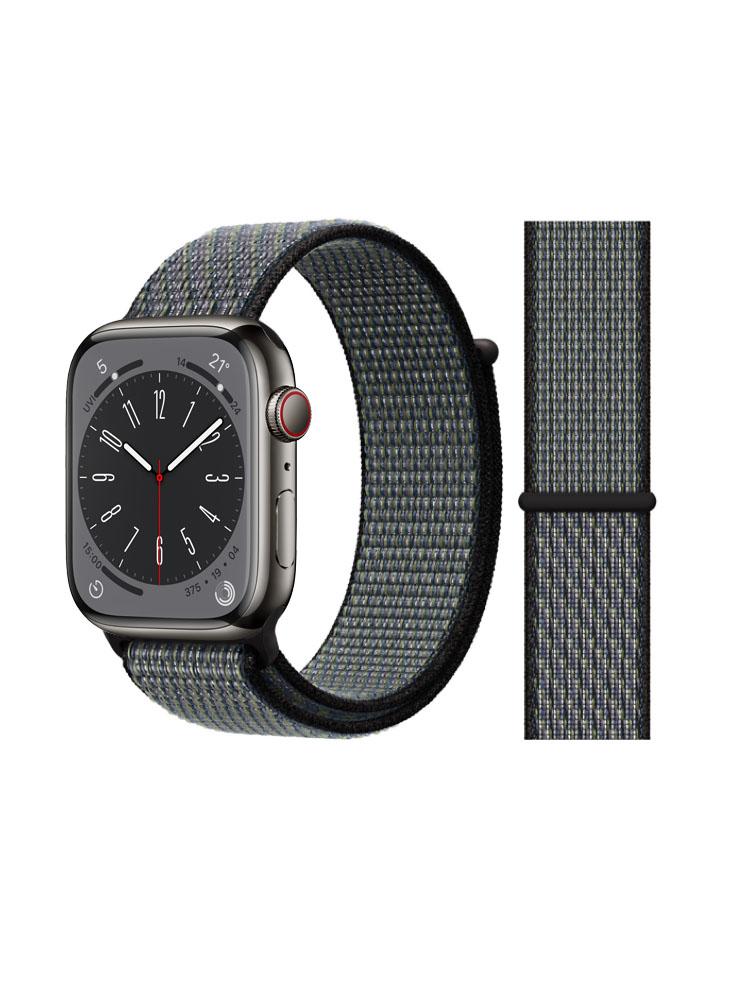 Perfii Nylon Loop Replacement Band For Apple Watch 41\/40\/38mm Series 8\/7\/6\/SE\/5\/4\/3 smart watch sport black buckle nylon watchband for apple watch band bracelet 42 mm 38 mm strap for iwatch band series 3 2 1