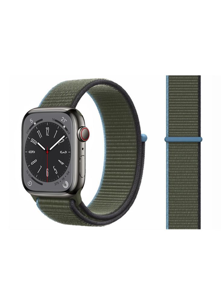 Perfii Nylon Loop Replacement Band For Apple Watch 41\/40\/38mm Series 8\/7\/6\/SE\/5\/4\/3 smart watch sport black buckle nylon watchband for apple watch band bracelet 42 mm 38 mm strap for iwatch band series 3 2 1