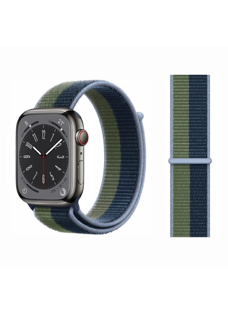 Perfii Nylon Loop Replacement Band For Apple Watch 41\/40\/38mm Series 8\/7\/6\/SE\/5\/4\/3 universal 20mm 22mm nylon velcro loop strap for samsung galaxy watch 3 active1 2 replacement wristband for huawei watch gt gt2
