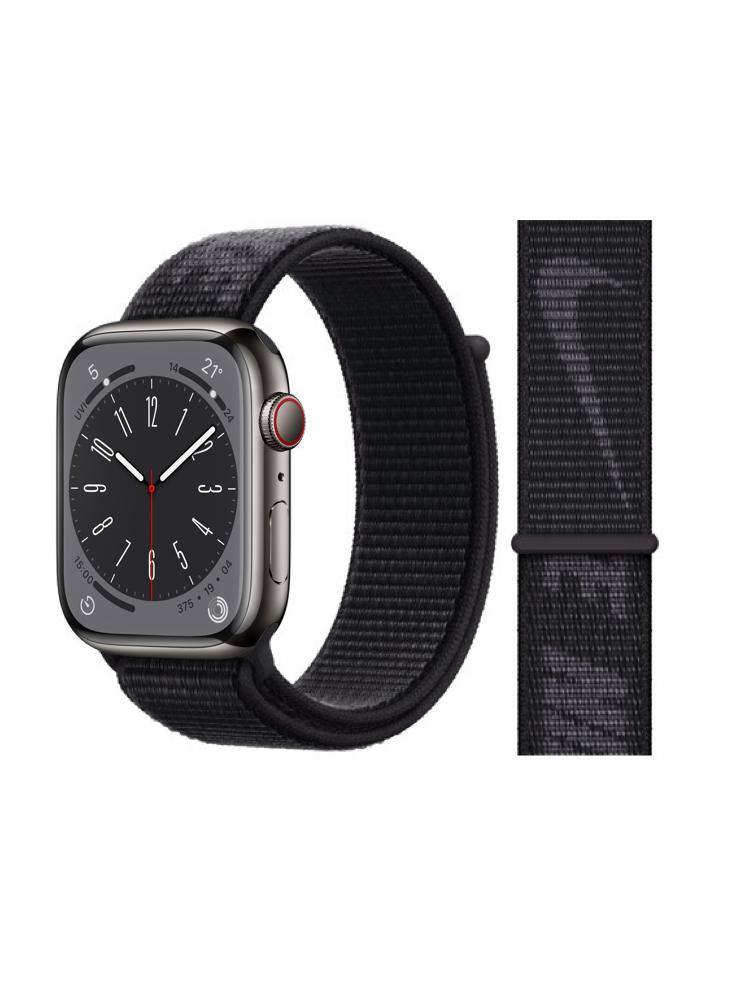 Perfii Nylon Loop Replacement Band For Apple Watch 41,40,38 mm Series 8,7,6,SE,5,4,3 smart watch sport black buckle nylon watchband for apple watch band bracelet 42 mm 38 mm strap for iwatch band series 3 2 1