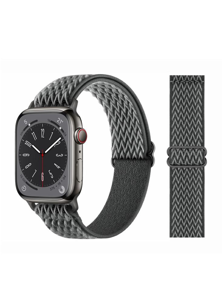 умные часы apple watch series 3 42mm silver with fog sport band Perfii Wavy Adjustable Braided Solo Replacement Band For Apple Watch 49\/45\/44\/42mm Series Ultra\/8\/7\/6\/SE\/5\/4\/3