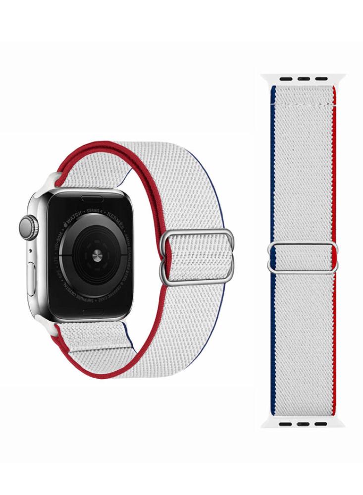 Perfii Flag Adjustable Braided Solo Replacement Band For Apple Watch 49, 45, 44, 42 mm Series Ultra 8 7 6 SE 5 4 3 perfii milanese replacement band for apple watch 49 45 44 42 mm series ultra 8 7 6 5 se 4 3