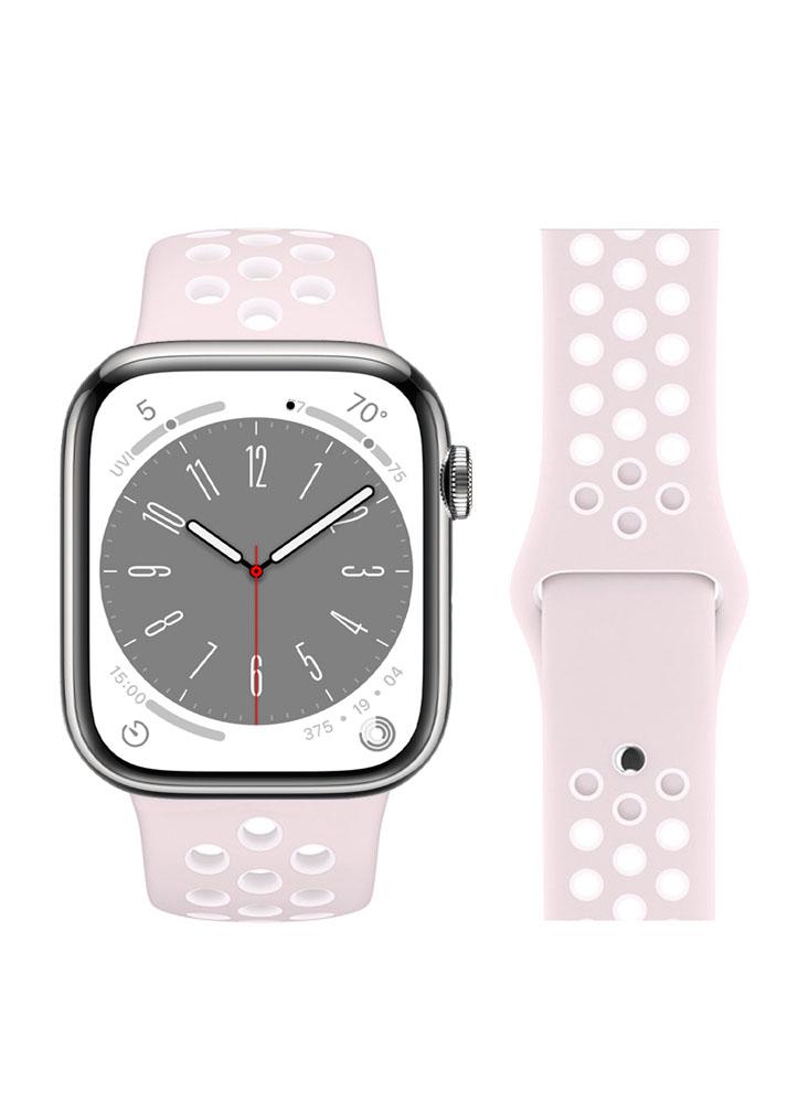 Perfii Dot Silicone Replacement Band For Apple Watch 41, 40, 38 mm Series 8 7 6 5 4 SE m watch strap silicone 40 mm pink