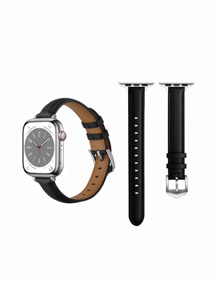 Perfii Tee Leather Replacement Band For Apple Watch 49\/45\/44\/42mm Series Ultra\/8\/7\/6\/5\/4\/SE high quality ultra thin genuine leather watch strap for men lady universal suitable for ck 12mm 16mm 18mm 20mm watchband