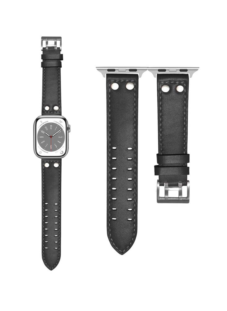 тапочки forever comfortâ double buckle next белый Perfii Double Buckle Genuine Leather Replacement Band For Apple Watch 49/45/44/42mm Series Ultra/8/7/6/5/4/SE