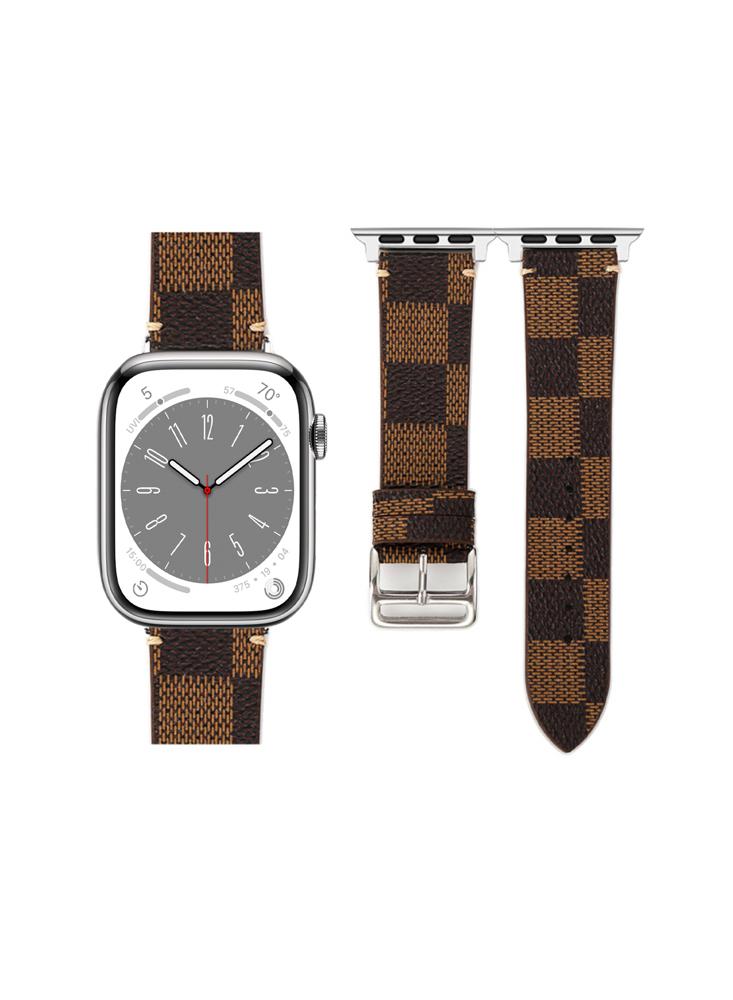 Perfii Check Leather Replacement Band For Apple Watch 41\/40\/38mm Series 8\/7\/6\/5\/4\/SE autumn and winter retro stone pattern small square bags for women 2020 luxury high quality leather shoulder bag female handbags