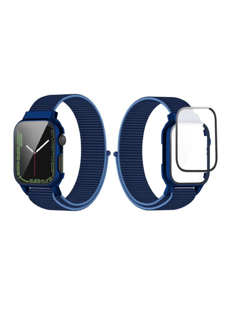 Perfii Nylon Loop Replacement Band With Protective Case For Apple Watch 49\/45\/44\/42mm Series Ultra\/8\/7\/6\/5\/4\/SE защитное стекло deppa watch protection pmma для часов для apple watch 42mm черный