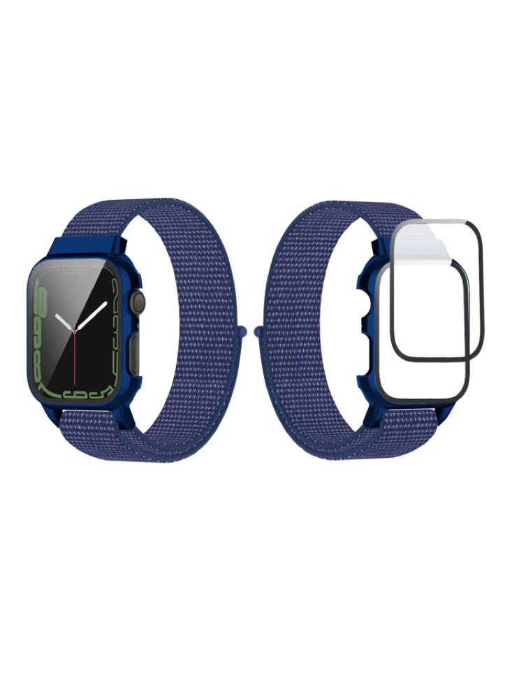 цена Perfii Nylon Loop Replacement Band With Protective Case For Apple Watch 49\/45\/44\/42mm Series Ultra\/8\/7\/6\/5\/4\/SE