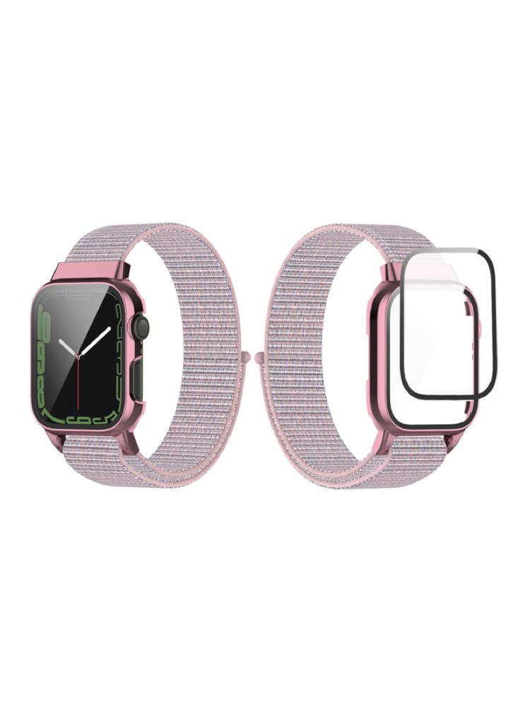 цена Perfii Nylon Loop Replacement Band With Protective Case For Apple Watch 49\/45\/44\/42mm Series Ultra\/8\/7\/6\/5\/4\/SE