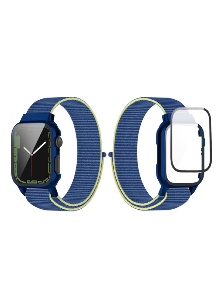 Perfii Nylon Loop Replacement Band With Protective Case For Apple Watch 41\/40\/38mm Series 8\/7\/6\/5\/4\/SE цена и фото