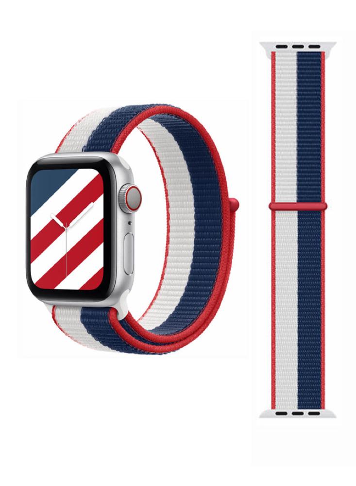 Perfii Flag Nylon Loop Replacement Band  For Apple Watch 49/45/44/42mm Series Ultra/8/7/6/5/4/SE fashion new nylon canvas woven belt korean version of the double loop buckle unisex personality leisure student design belt