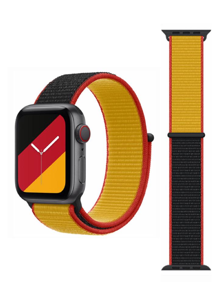 Perfii Flag Nylon Loop Replacement Band For Apple Watch 41\/40\/38mm Series 8\/7\/6\/5\/4\/SE 20mm 22mm nylon loop band wrist for samsung galaxy watch 4 classic 40mm 42mm 44mm 46mmsmart watch wrist band for active 2 strap