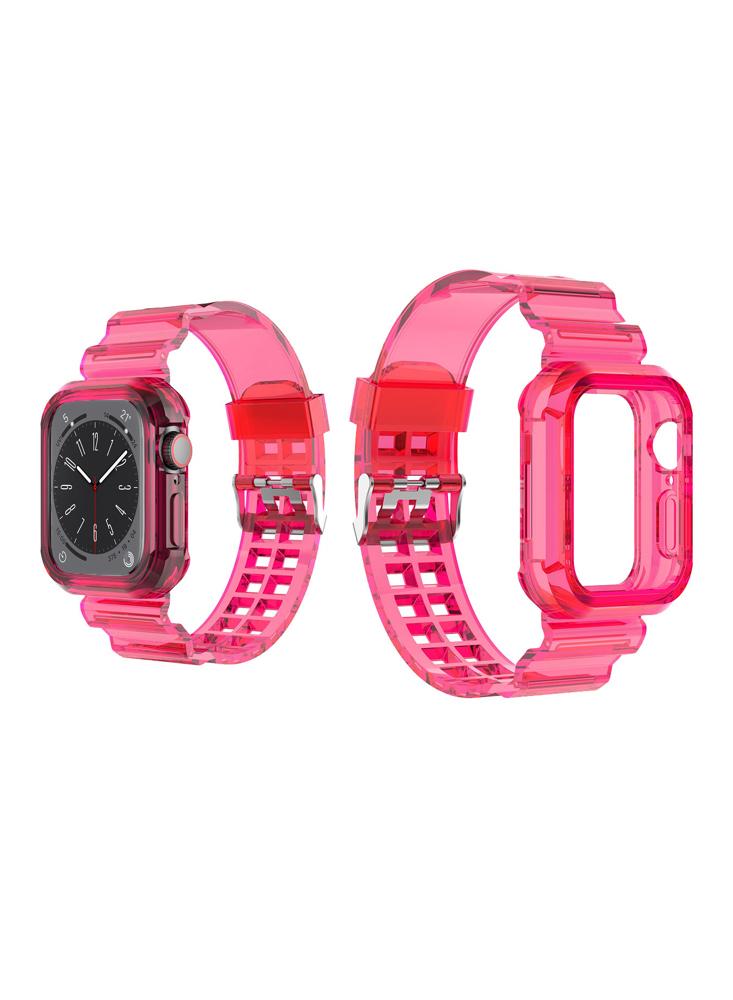 Perfii Ice Case Silicone Replacement Band For Apple Watch 45\/44\/42mm Series 8\/7\/6\/SE\/5\/4\/3 magister colored contacts 2pcs pair bellalens series hybrid style natural looking beautiful contact for eyes with free lens case