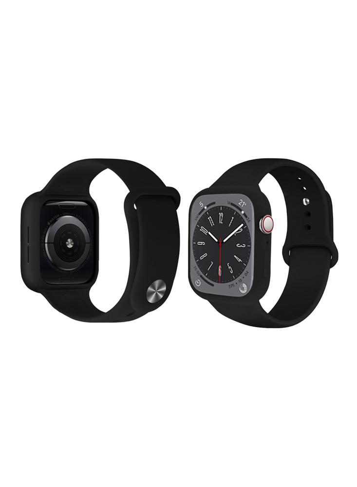 Perfii Solid Case Replacement Band For Apple Watch 41/40/38mm Series 8/7/6/5/4/SE new easyfit sport silicone strap compatible with oneplus watch smartwatch band one plus watchband bracelet accessories