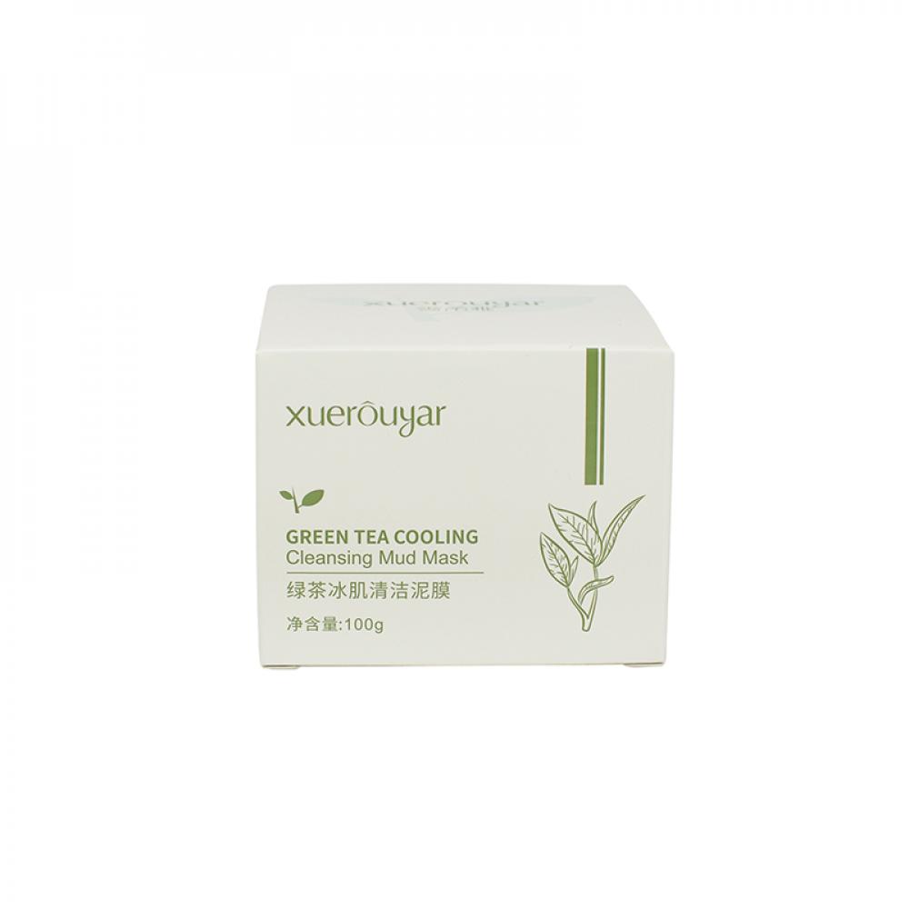 XUEROUYAR GREEN TEA COOLING CLEANSING MUD MASK 100 G auquest 100ml green tea ice muscle cleansing mask facial care deep cleansing hyaluronic acid firming pore moisturizing mud mask