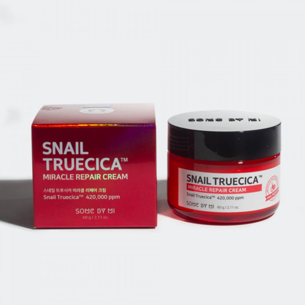 SOME BY MI SNAIL TRUCICA MIRACLE REPAIR CREAM 60 G the essence whitening moisturizing and reducing fine lines repair the original liquid facial treatment for men and women