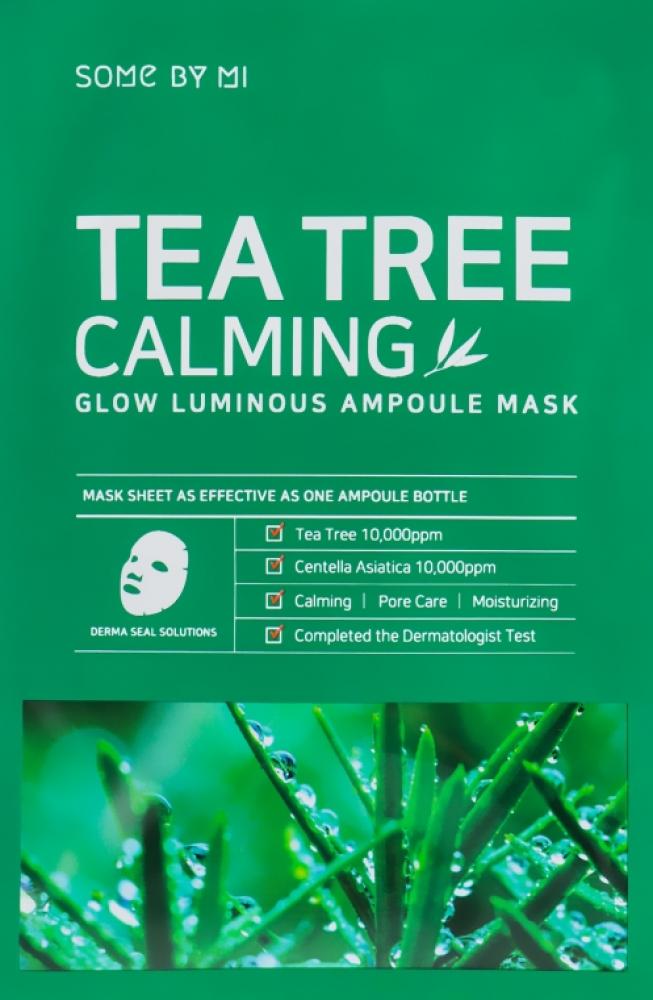 SOME BY MI TEA TREE CALMING GLOW LUMINOUS AMPOULE MASK 10EA some by mi hyaluron moisturizing glow luminous ampoule mask 10ea