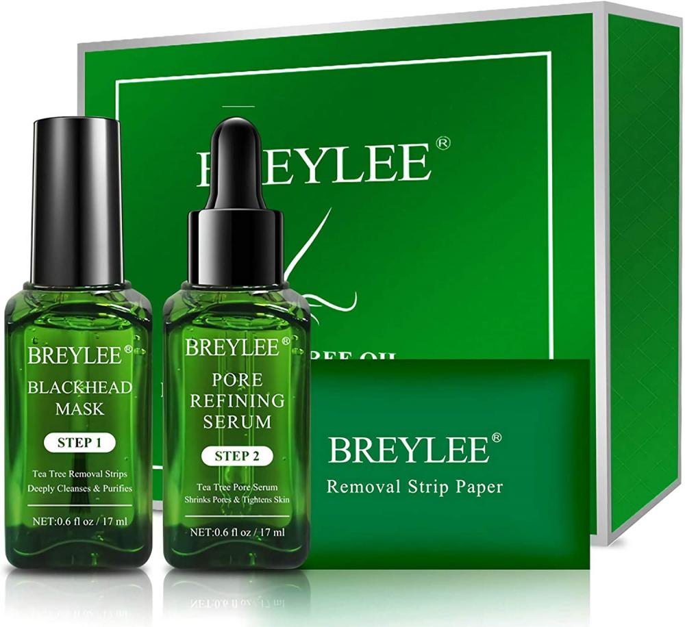 BREYLEE TEA TREE OIL BLACKHEAD REMOVING KIT vacuum blackhead remover face deep nose cleaner t zone pore acne pimple removal suction facial diamond beauty clean skin tool