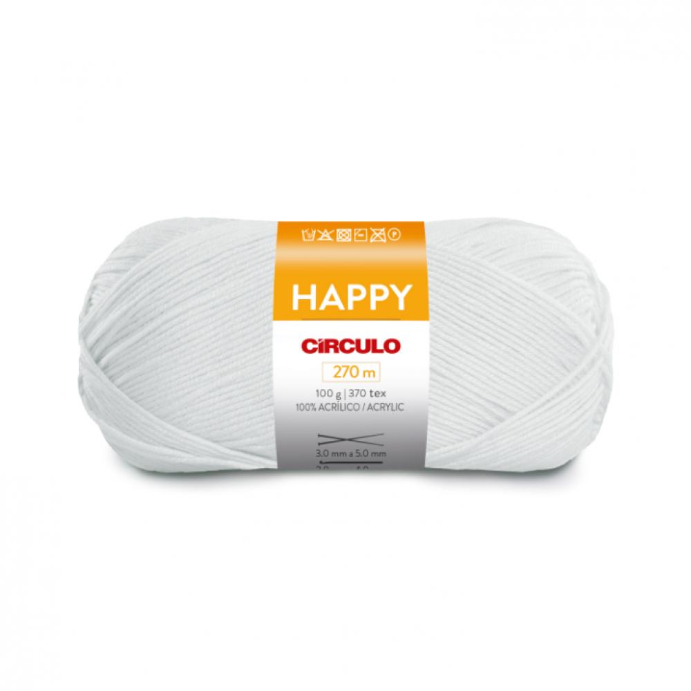 Circulo Happy Yarn - Branco (8001) buenos dias 3mm eva foam tent mat craft school projects easy to cut punch sheet handmade material