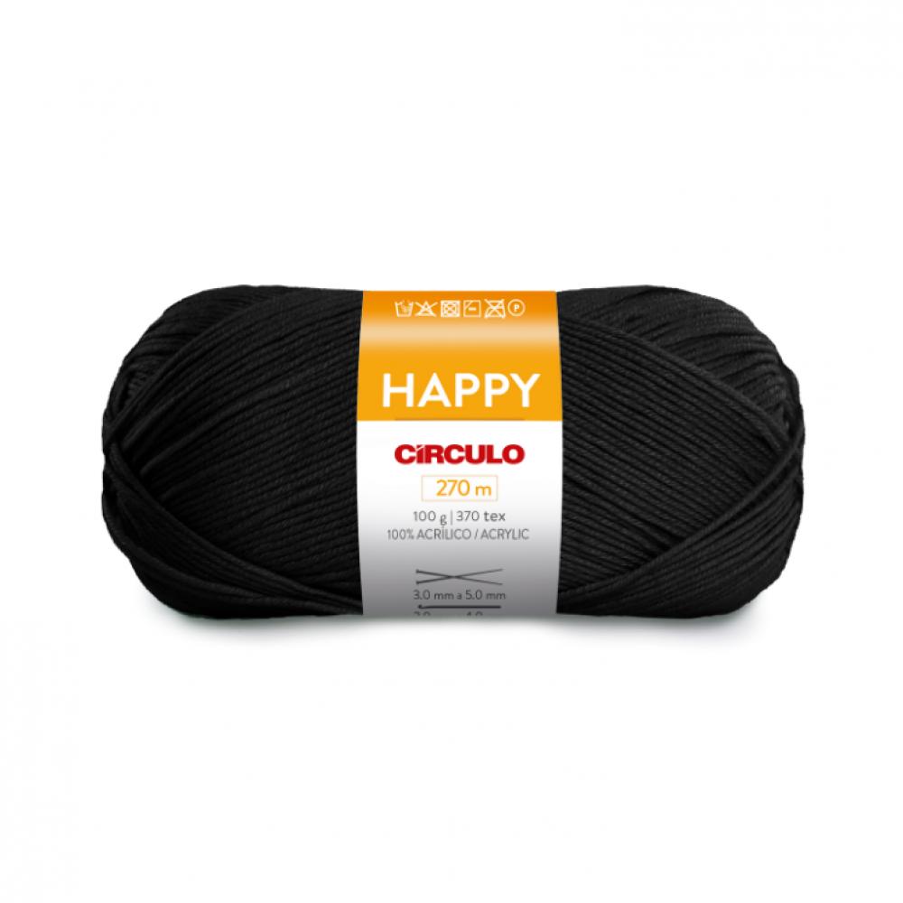 Circulo Happy Yarn - Preto (8990) buenos dias 3mm eva foam tent mat craft school projects easy to cut punch sheet handmade material