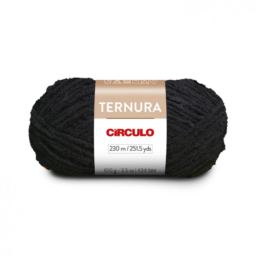 circulo veludo molhado yarn oliveira 5164 Circulo Ternura Yarn - Preto (9000)
