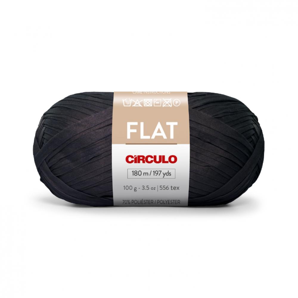 Circulo Flat Yarn - Preto (8990) circulo bamboo yarn preto 8990