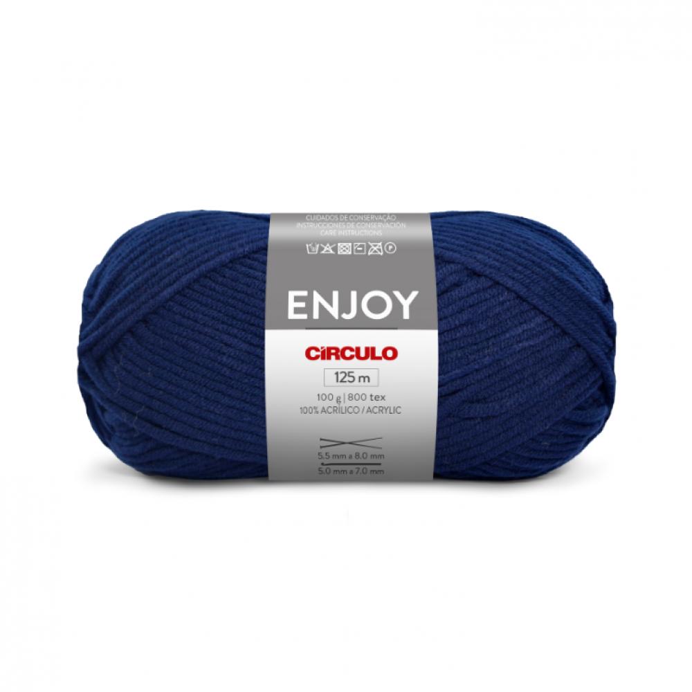 Circulo Enjoy Yarn - Anil Profundo (2581) 1 roll cotton yarn for knitting string dyed crochet yarn for handmade projects great for weaving embroidery diy crafts dropship