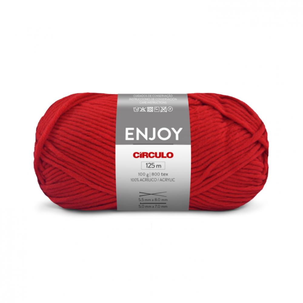 Circulo Enjoy Yarn - Fogo Vermelho (3583) 1 roll cotton yarn for knitting string dyed crochet yarn for handmade projects great for weaving embroidery diy crafts dropship
