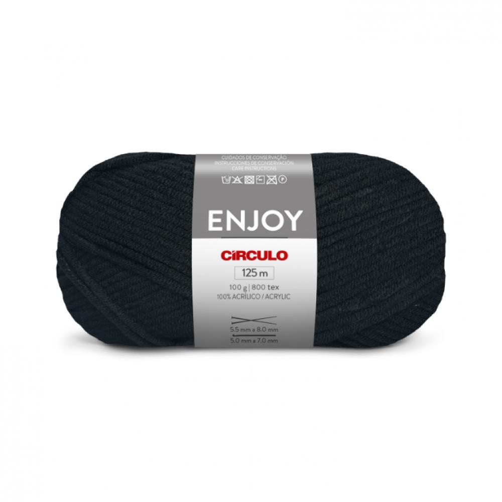 Circulo Enjoy Yarn - Preto (8990) circulo enjoy yarn branco 8001