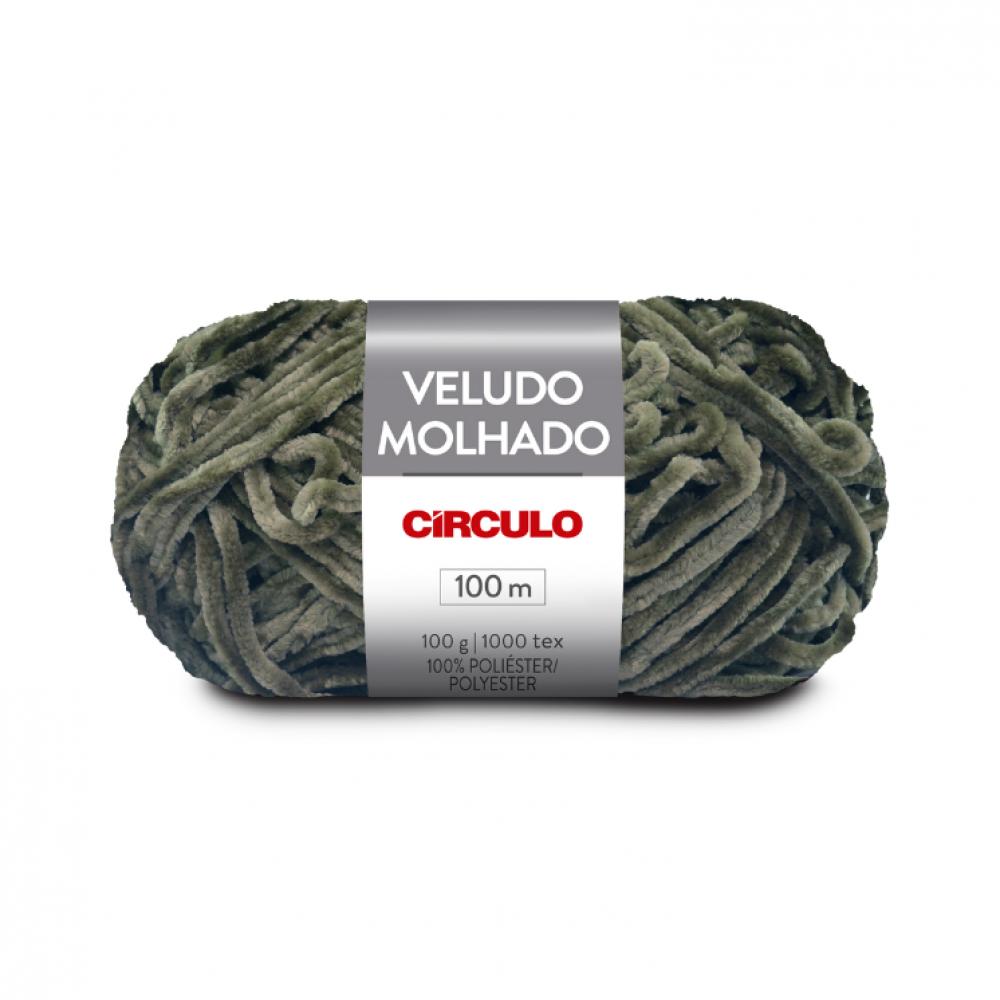 Circulo Veludo Molhado Yarn - Oliveira (5164) 140cm reflective fabric high bright dark grey garment accessories diy make for clothes 100% polyester