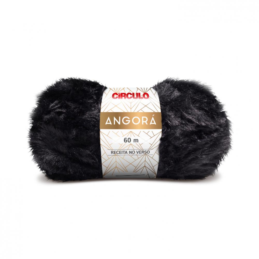 Circulo Angora Yarn - Preto (8990) 10cm fur ball key chain fur pompoms hat winter hats fur pom pom for shoes bag accessories with buttons
