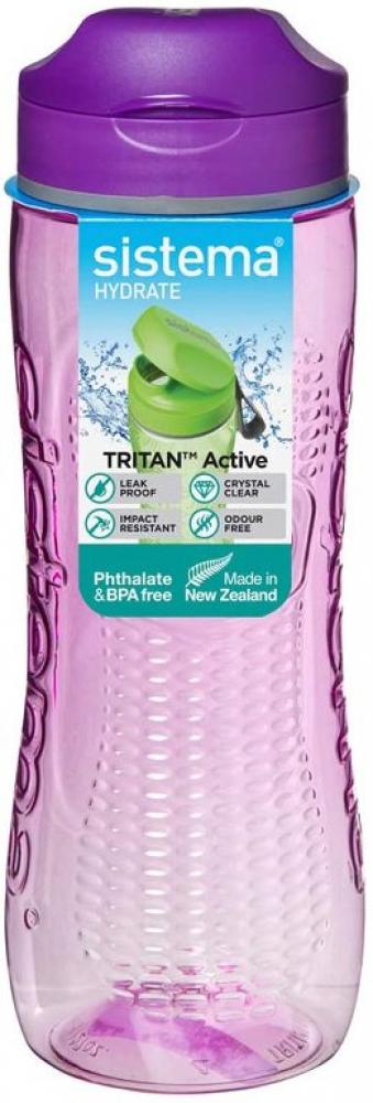 Sistema Tritan Active Water Bottle, 800 ml, Purple sistema 600 ml tritan swift water bottle blue