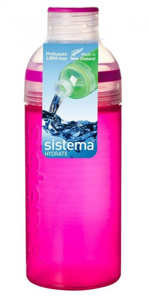 Sistema 580 ml Trio Water Bottle, Pink stickers water bottle cute big belly straw cup drinking bottle for water bounce cover outdoor portable 1 3l kettle with strap