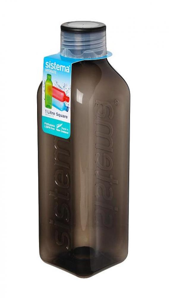 Sistema 1L Square Water Bottle, Black