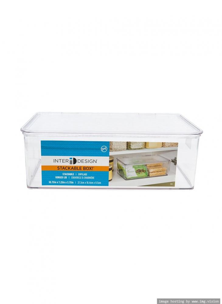 Inter design Kitchen Binz Stackable Box 7.1 X 10.7 X 3.7 inch Clear interdesign fridge pantry cube binz 6 x 6 x 6 inch clear
