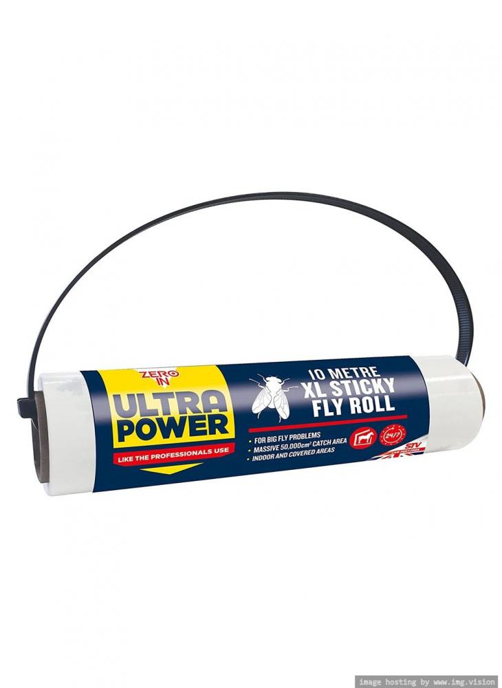Zero In Ultra Power Fly Catcher Sticky Sheer Roll Extra Large zero in ultimate outdoor fly trap