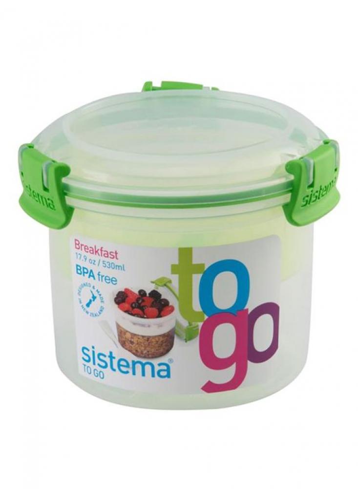 Sistema Breakfast Bowl To Go 530ML Green Clip sistema lunch stack to go green 1 4 litre