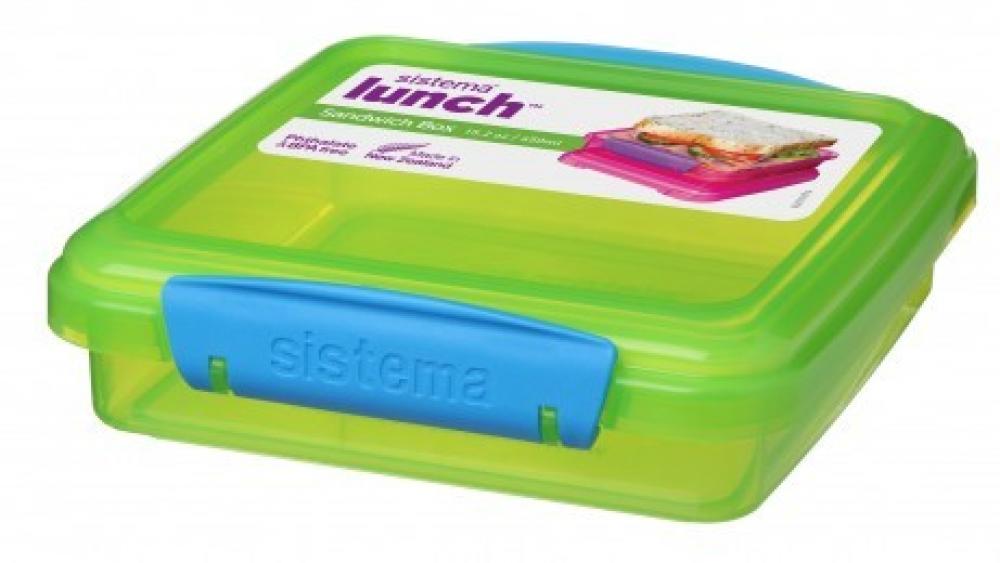 Sistema Sandwich Box 450ML Green sistema large ice tray accents klip it green