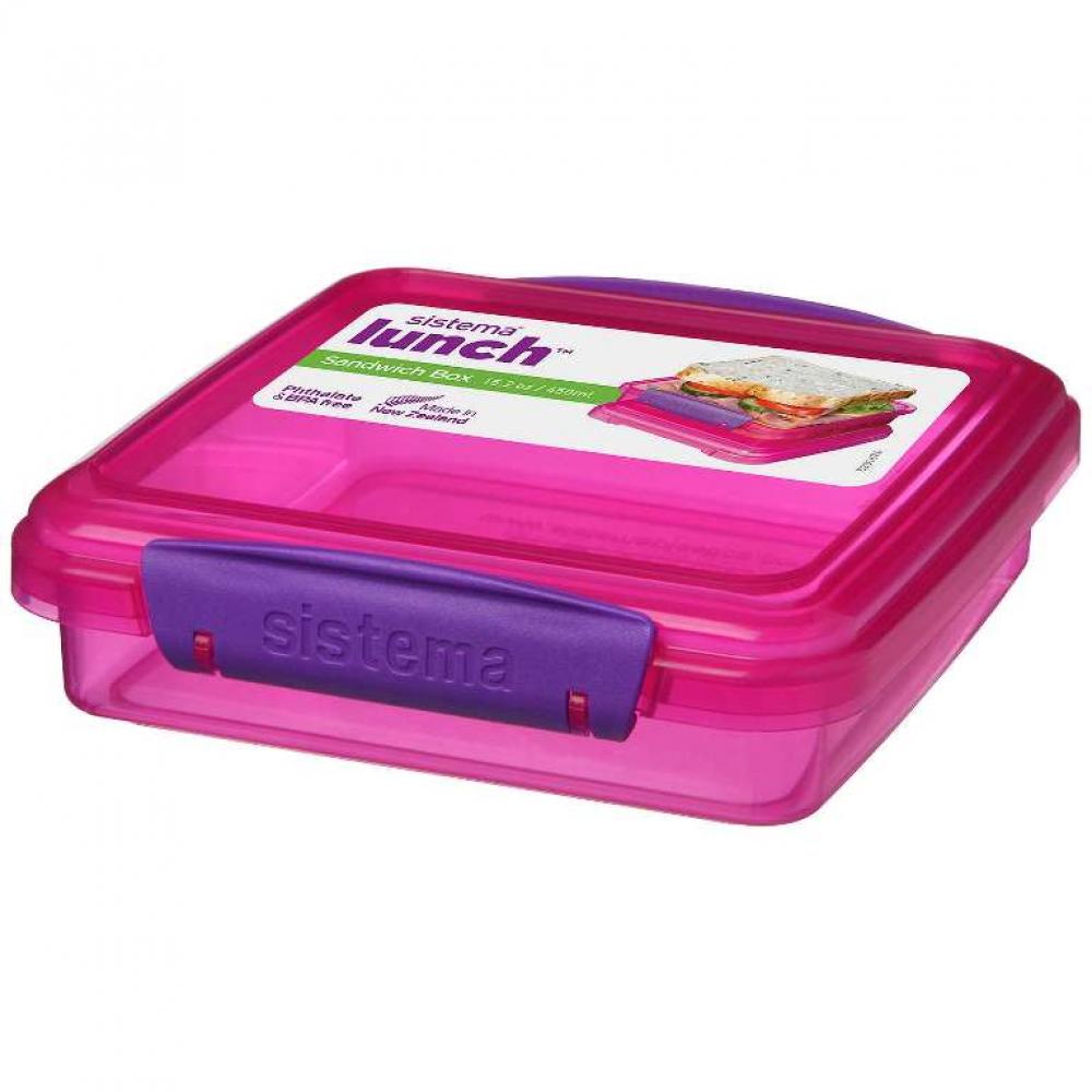 great designs Sistema Sandwich Box 450ML Pink