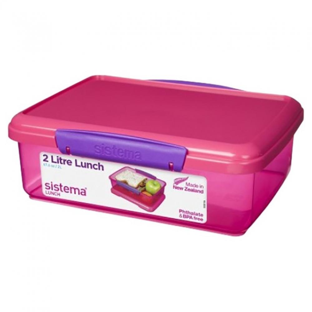 Sistema Lunch 2L Pink lunch wheat straw lunch box japanese style tableware lunch student multi layer lunch box sushi box three layer 3