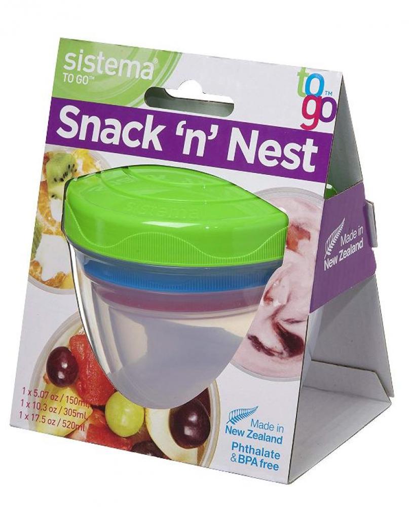 Sistema Snack And Nest 3 Pack To Go Inner sistema cutlery to go blue