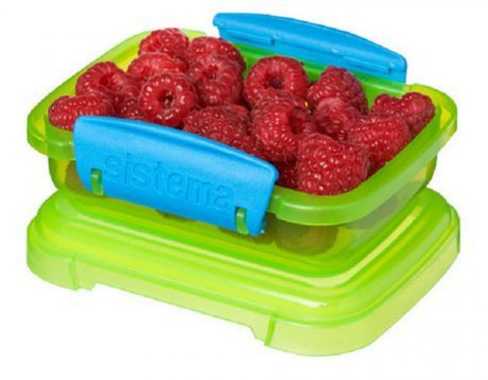 Sistema Rectangular Lunch Colored 3 Pack Sw 200ML sistema large ice tray accents klip it green
