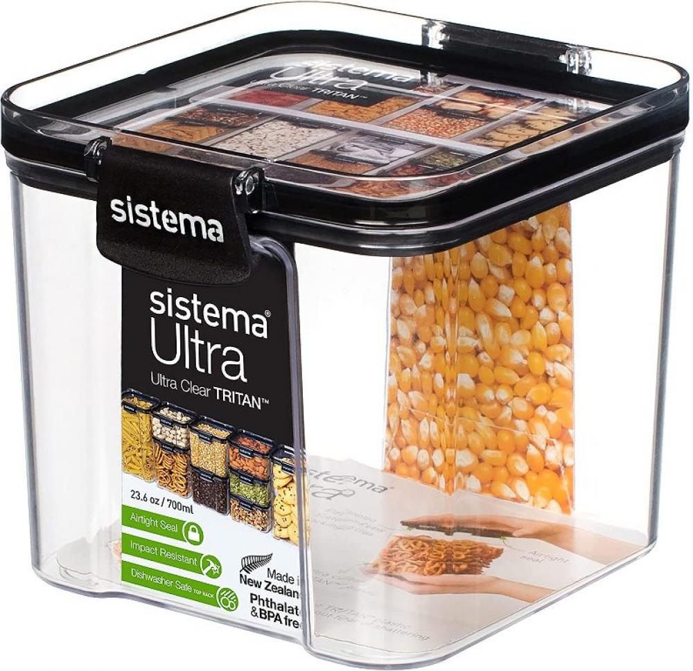 Sistema 700 ml Tritan Ultra Square microwave heating container student bento box plastic fresh keeping container food container thermal lunch box food box