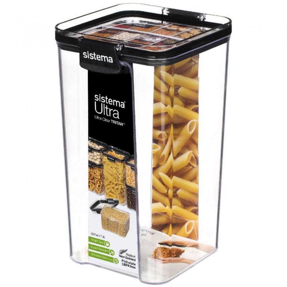 Sistema 1.3 L Tritan Ultra Square microwave heating container student bento box plastic fresh keeping container food container thermal lunch box food box