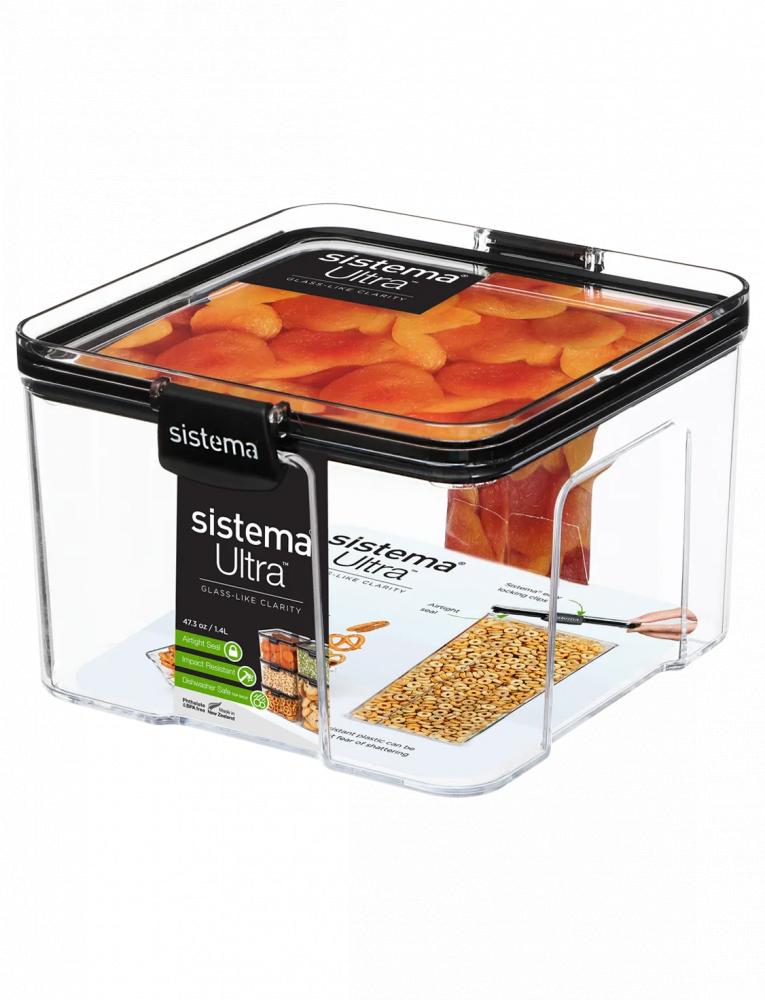 Sistema 1.4 Liter Large Tritan Ultra Square homesmiths 3 4 liter airtight food storage container clear